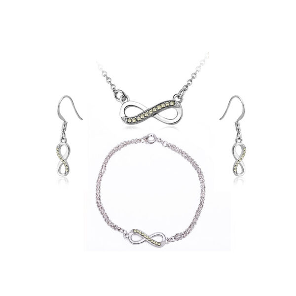 Σετ Κοσμήματα Timothy Stone 4 τμχ Χρώματος Ασημί με Κρύσταλλα Swarovski® Jaune